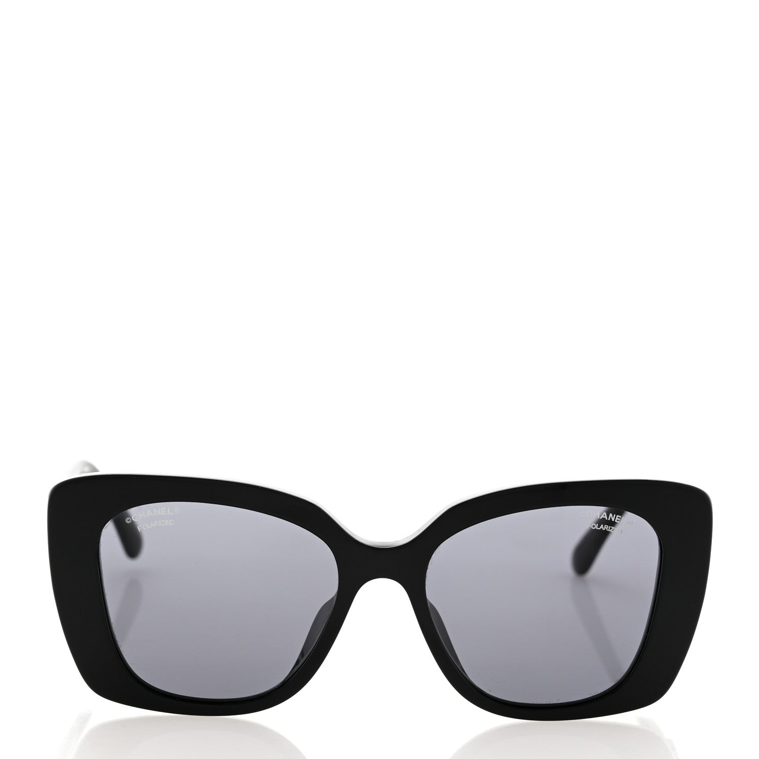 Chanel Acetate Strass Polarized Square Sunglasses 5422-B Black 2 of 8