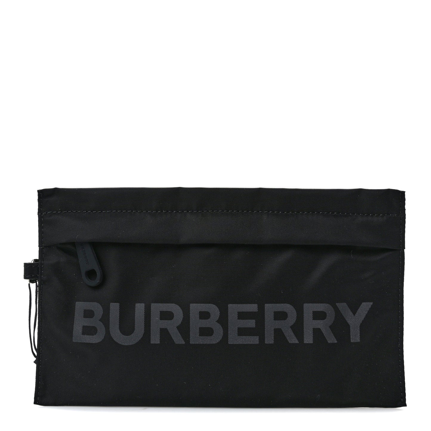 Nylon Vintage Check Print Logo Wristlet Black