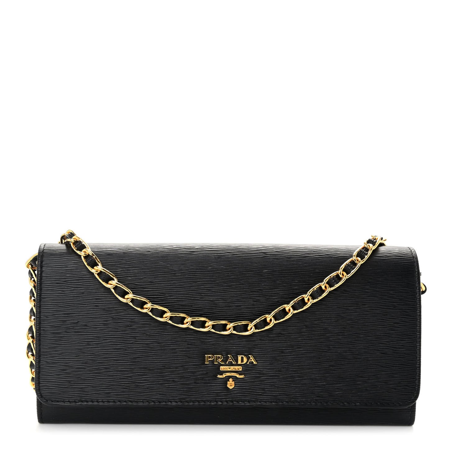 Vitello Move Metal Oro Chain Wallet Black