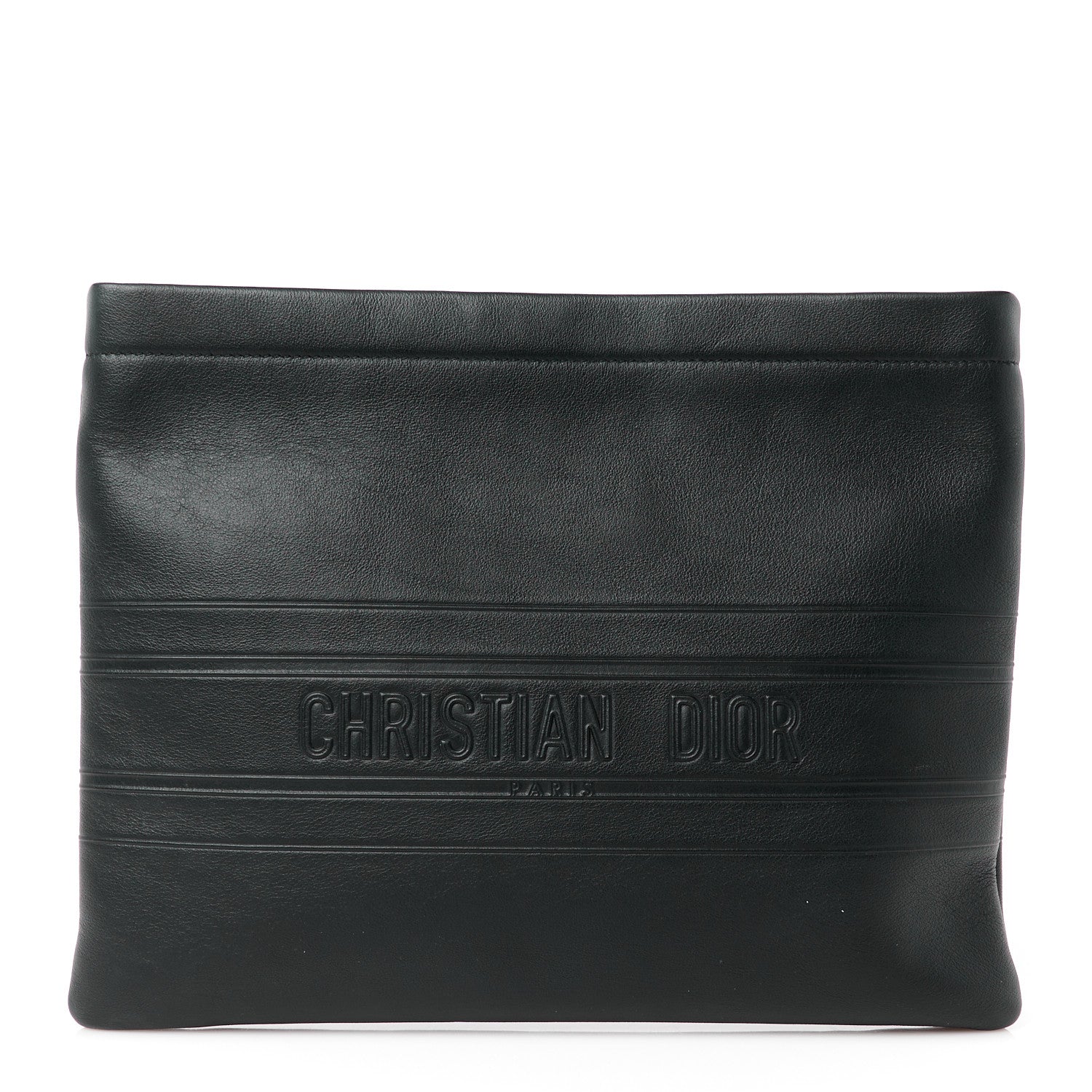 Christian Dior Calfskin Medium Diordouble Zip Pouch Black 1 of 10