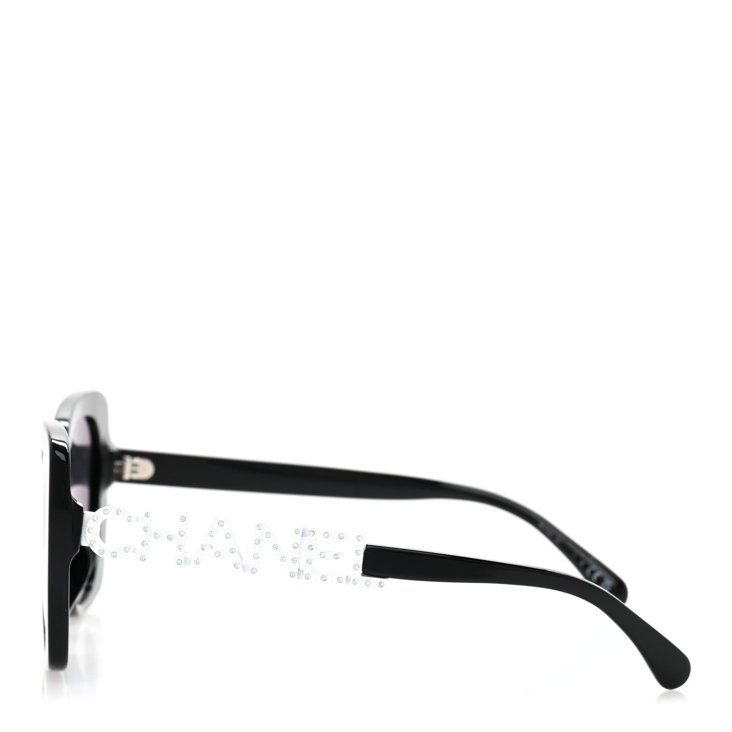Acetate Strass Square Sunglasses 5422-B-A Black White