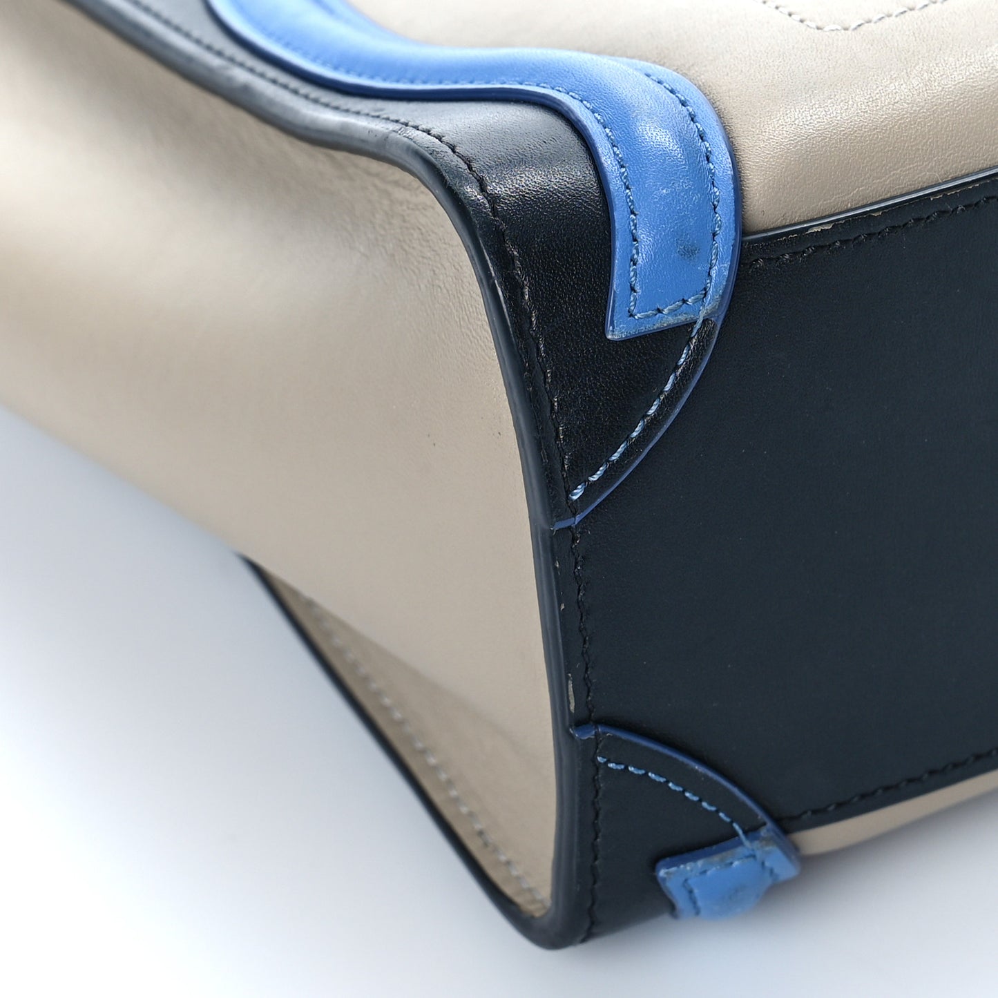 Shiny Smooth Calfskin Tri-color Nano Luggage Quartz