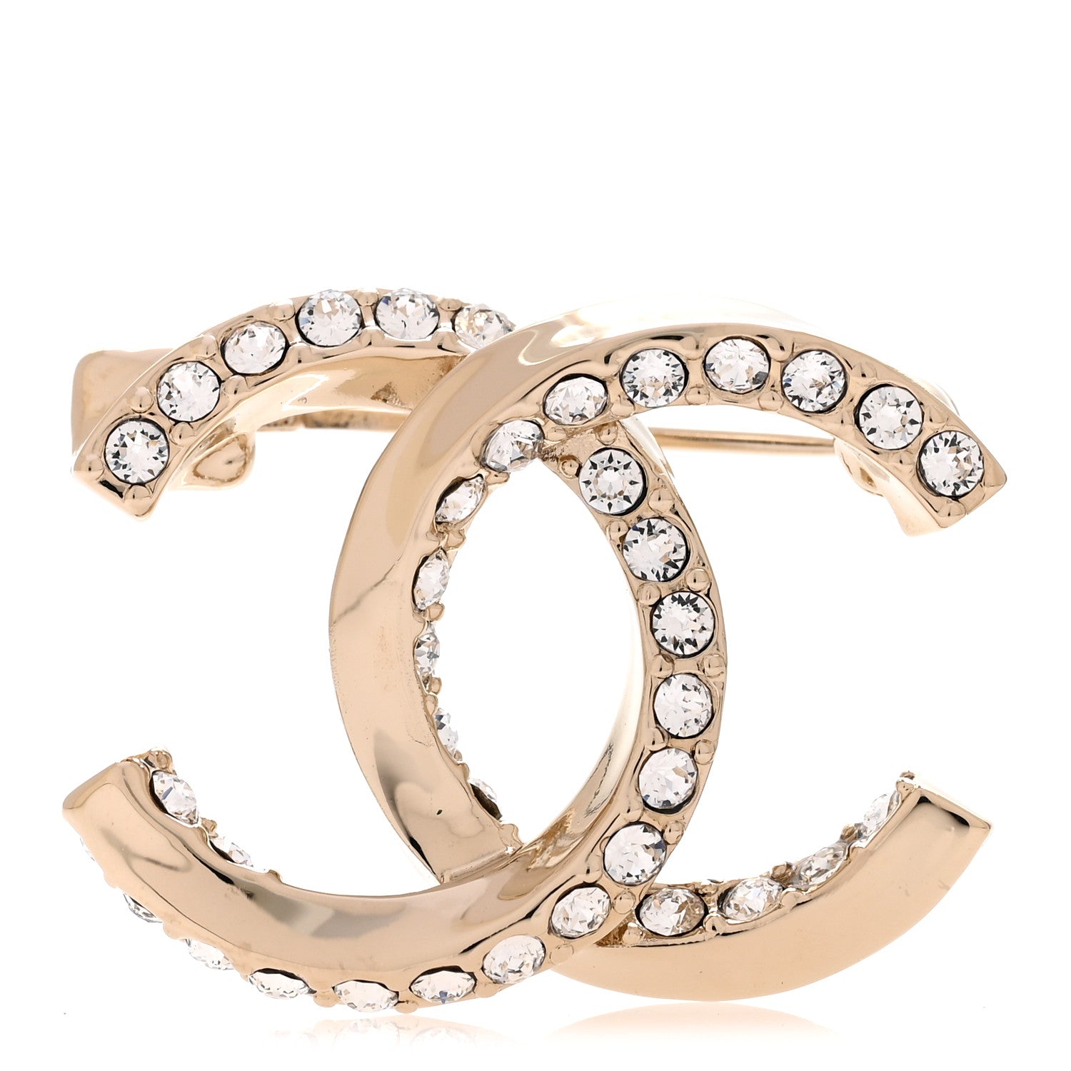 Chanel Metal Crystal CC Brooch Gold 1939434 – FASHIONPHILE
