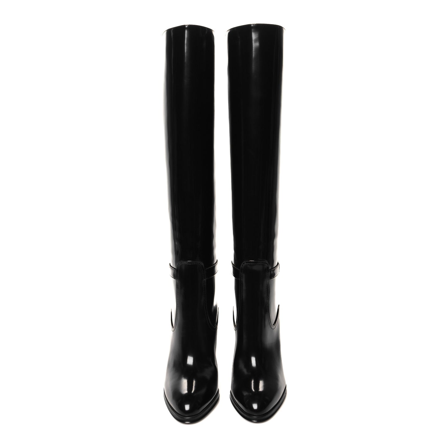 Patent Calfskin Diane 100 Boots 39 Black