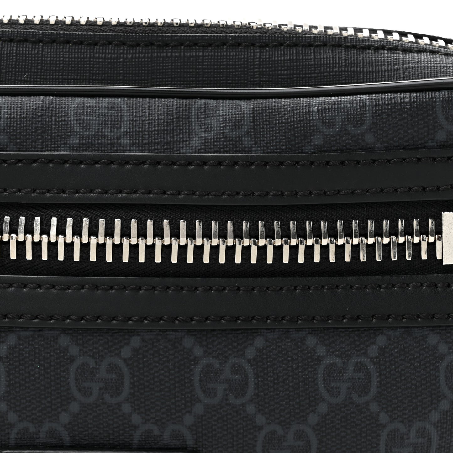 Soft GG Supreme Monogram Web Belt Bag Black Grey