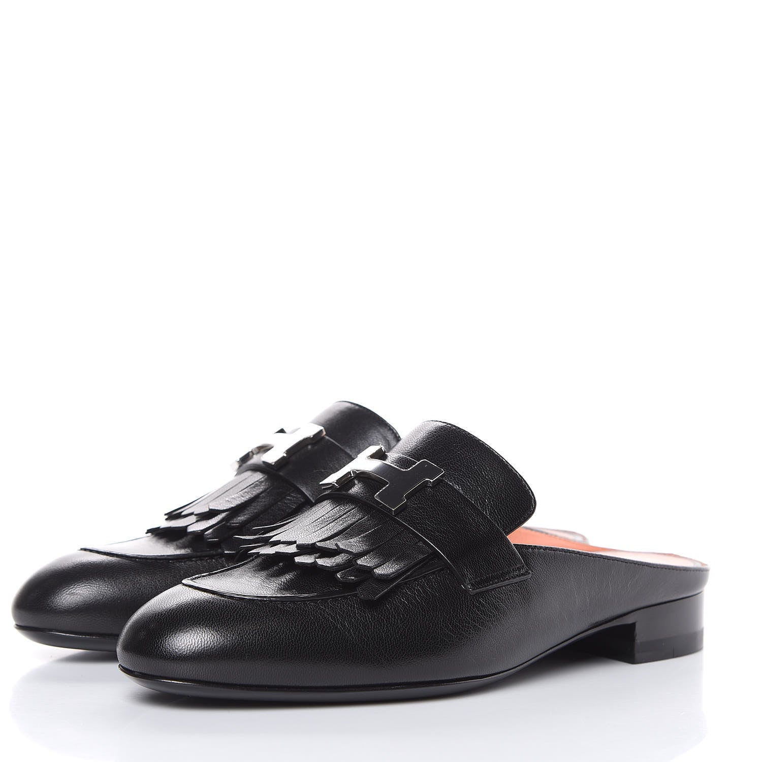 Hermes Goatskin Rivoli Mules 35 Black 3 of 9