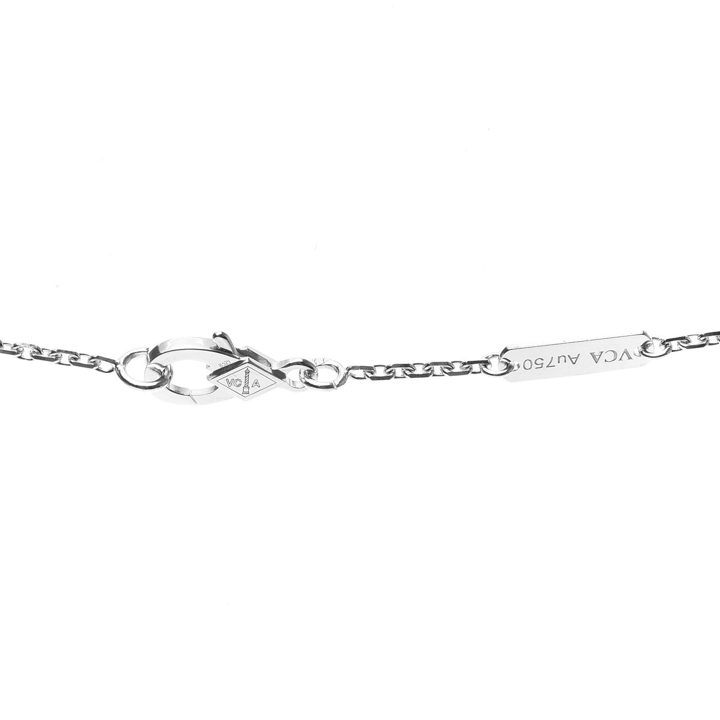 18K White Gold Diamond Perlee Pendant Necklace