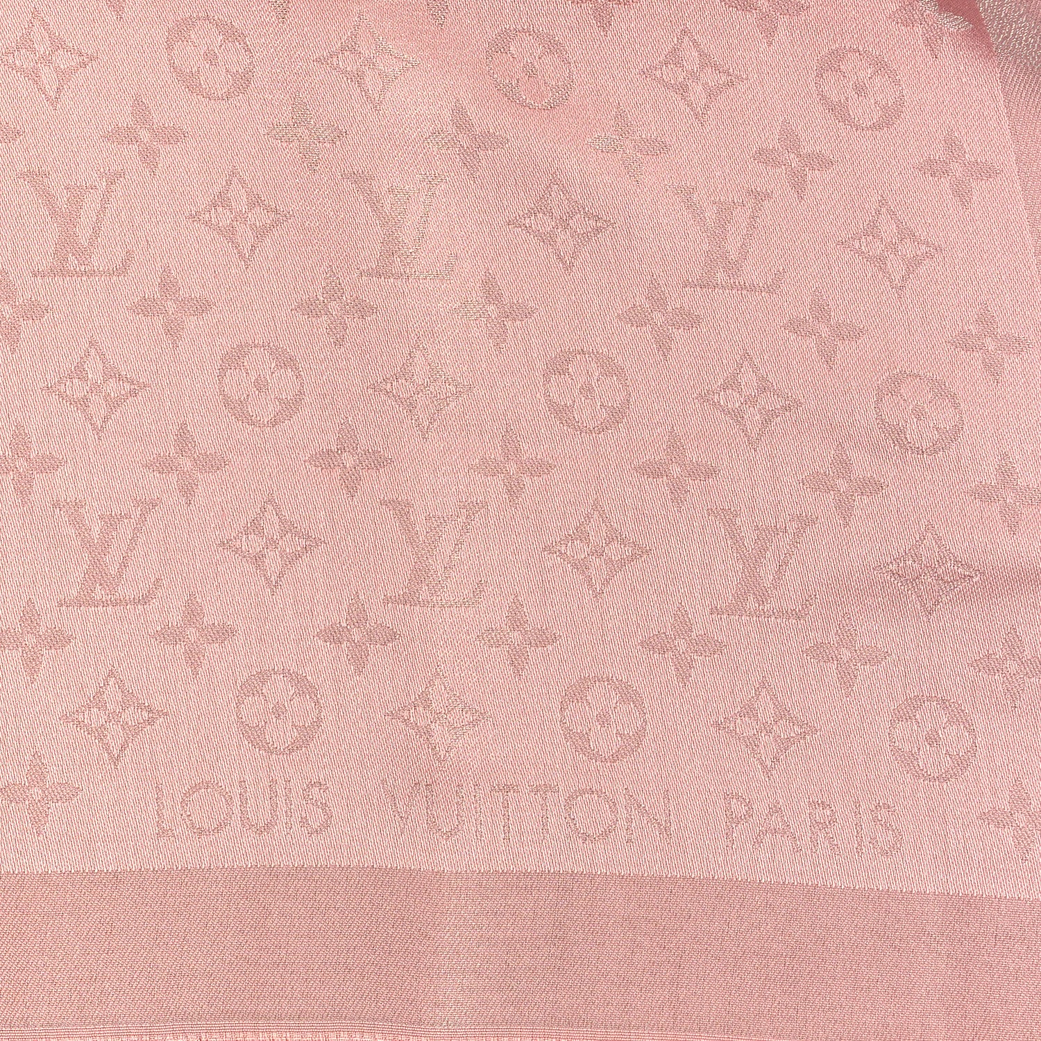 Louis Vuitton Silk Lurex Wool Monogram Shine Shawl Rose Velours 2 of 4