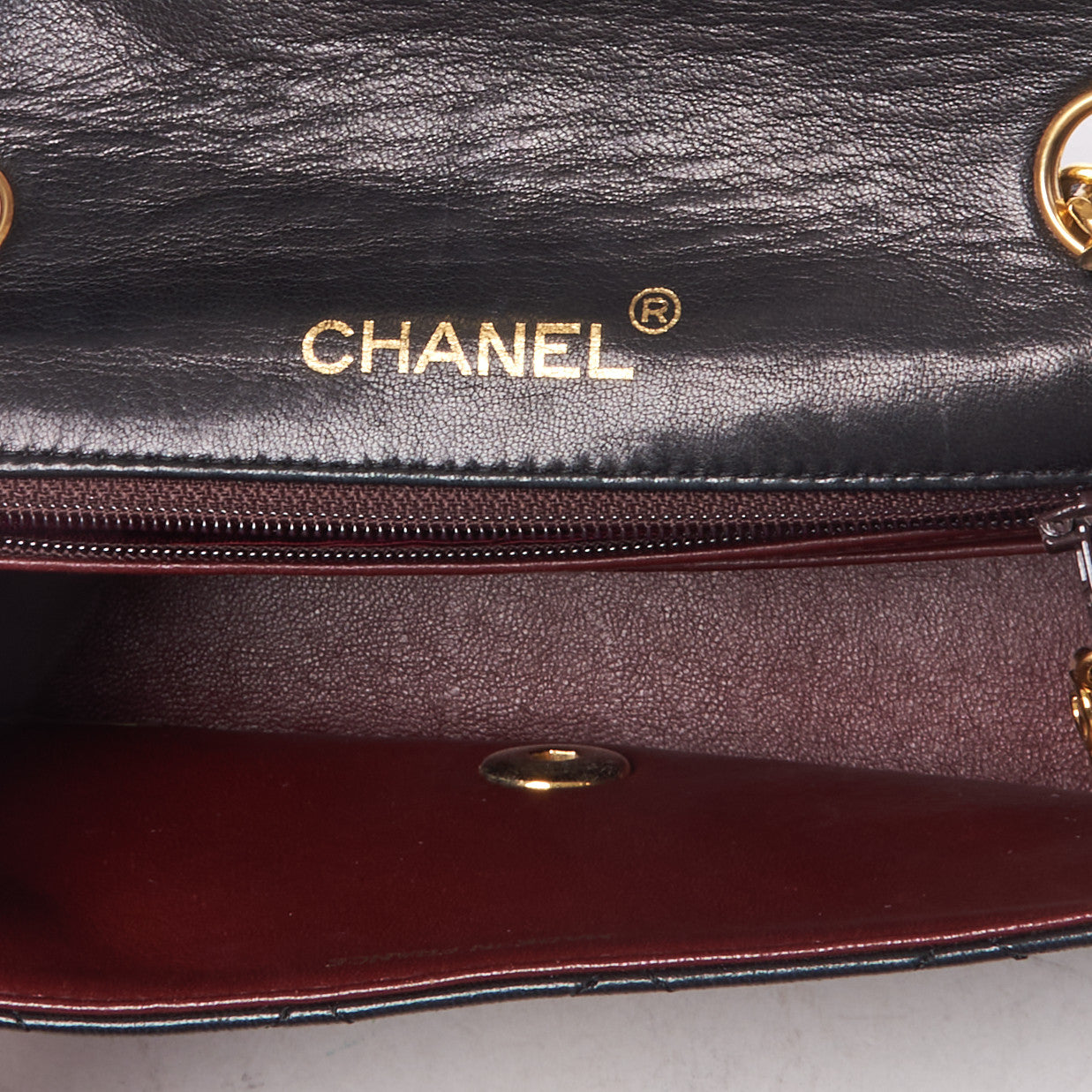Lambskin Quilted Mini Square Flap Black