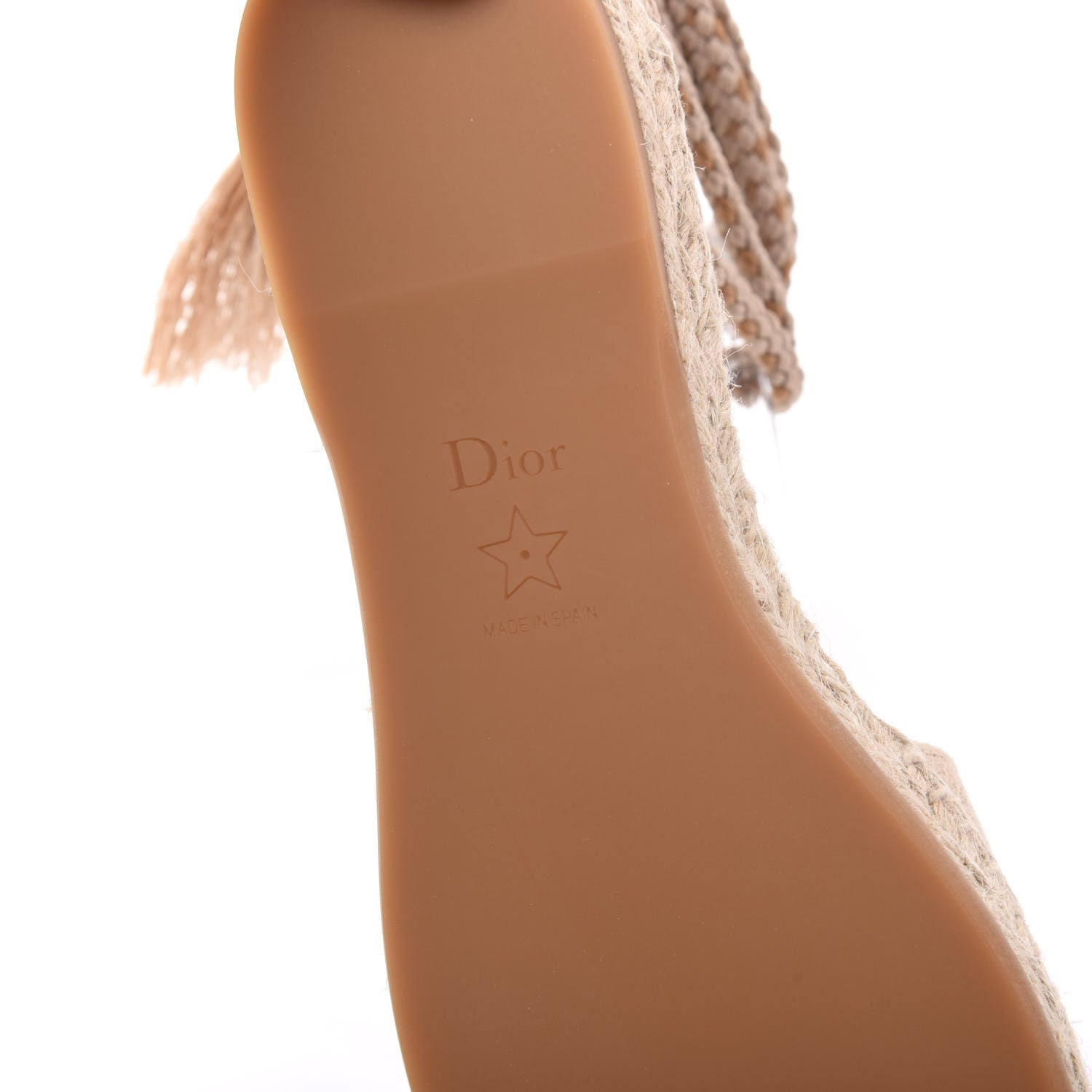 Christian Dior Canvas Embroidered Granville Ankle Tie Espadrille Flat Sandals 36 Cream 6 of 9