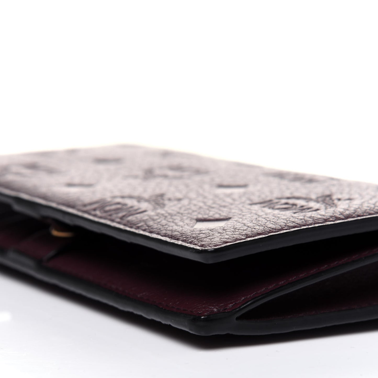 Calfskin Signature Monogram Klara Two Fold Wallet Rustic Brown