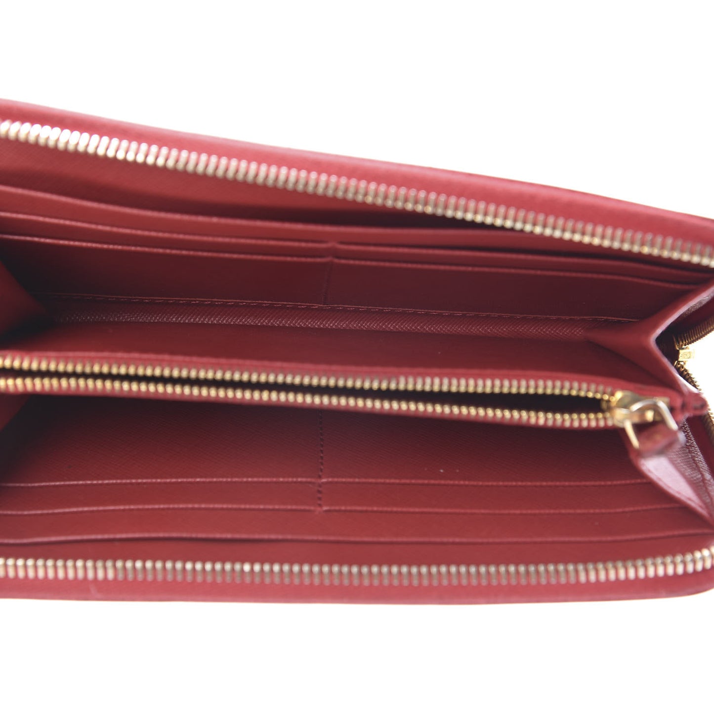 Saffiano Triangle Zip Around Wallet Fuoco