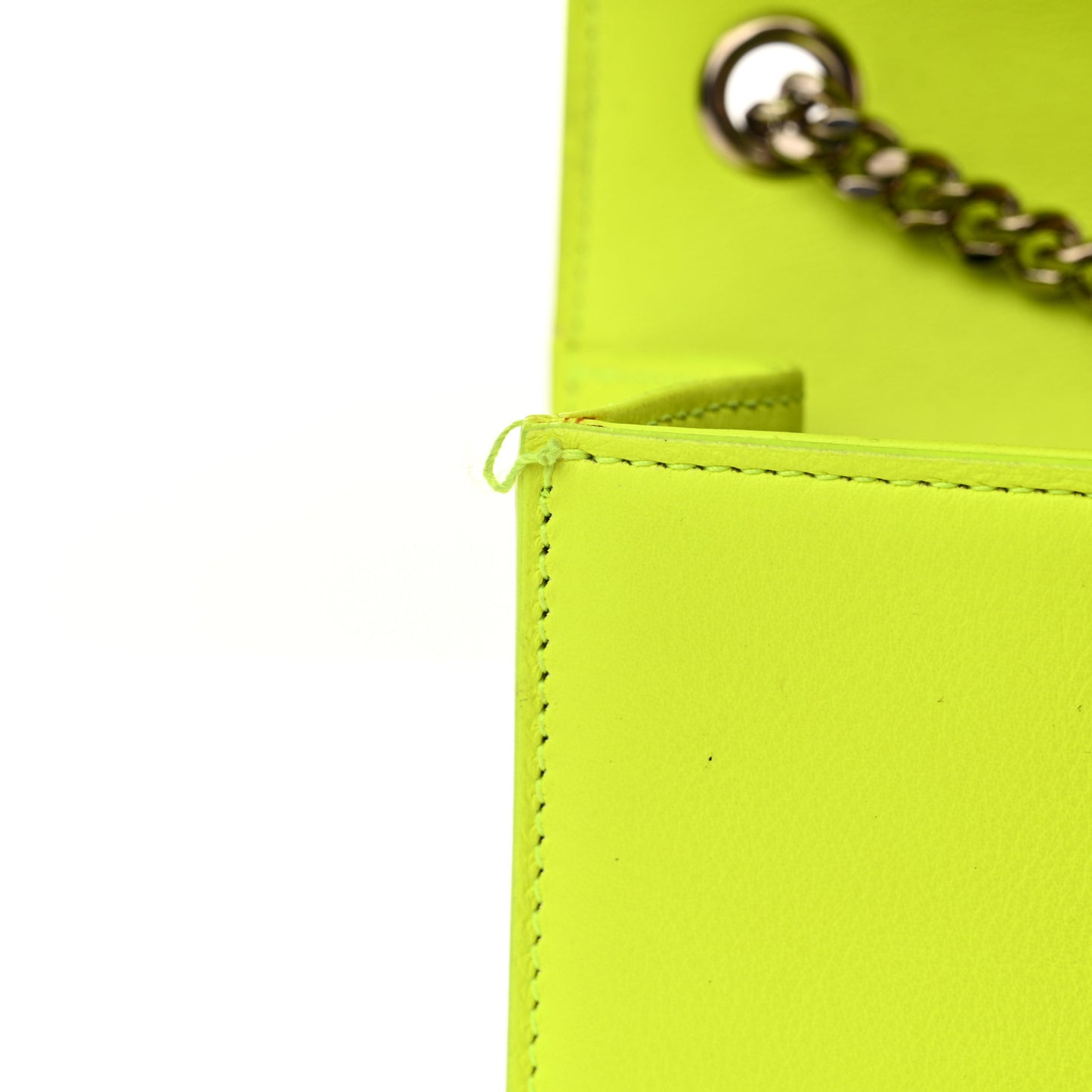 Smooth Calfskin Small Monogram Kate Satchel Neon Yellow