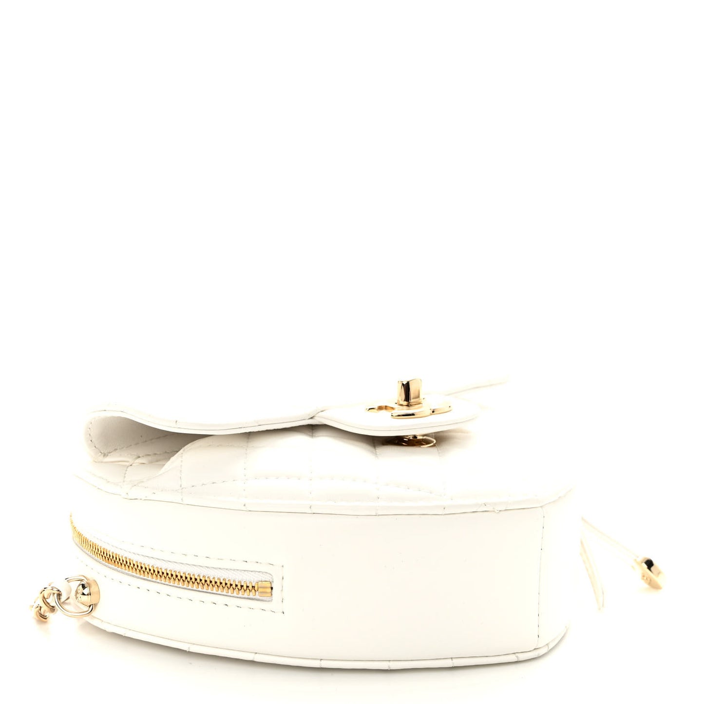 Lambskin Quilted CC In Love Heart Bag White