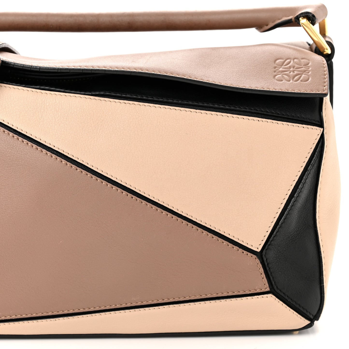 Calfskin Small Puzzle Bag Sand Hazelnut Ash