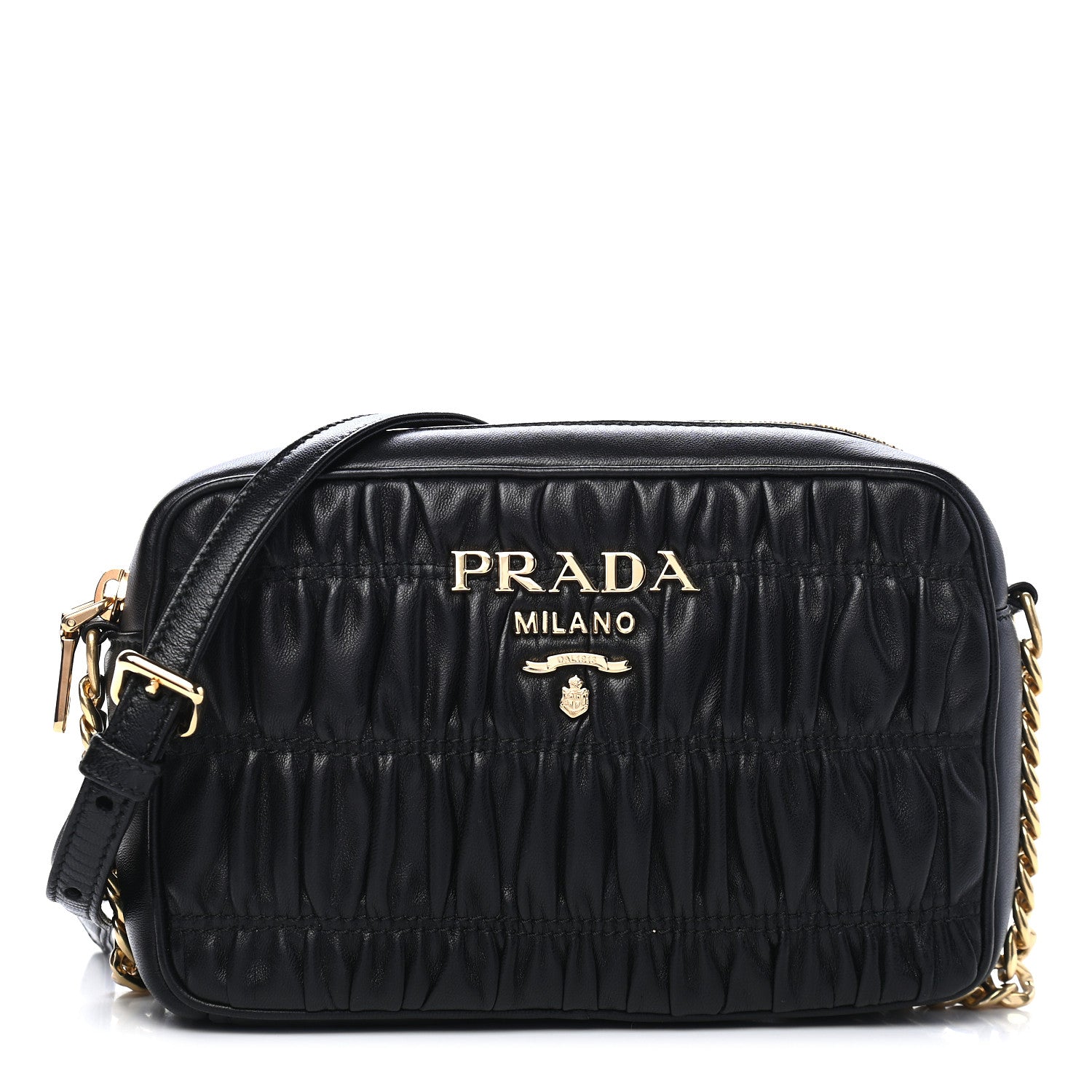 Prada Nappa Gaufre Camera Bag Black 845969 – FASHIONPHILE