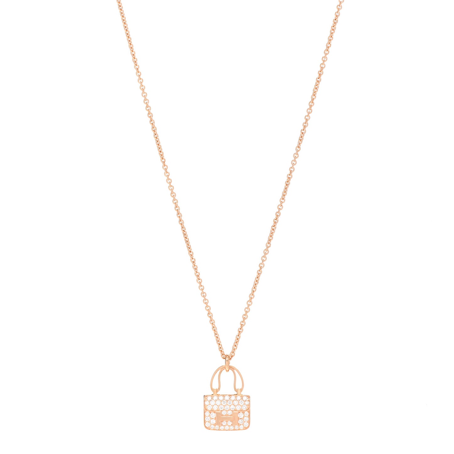 18K Rose Gold Diamond Constance Amulettes Pendant Necklace