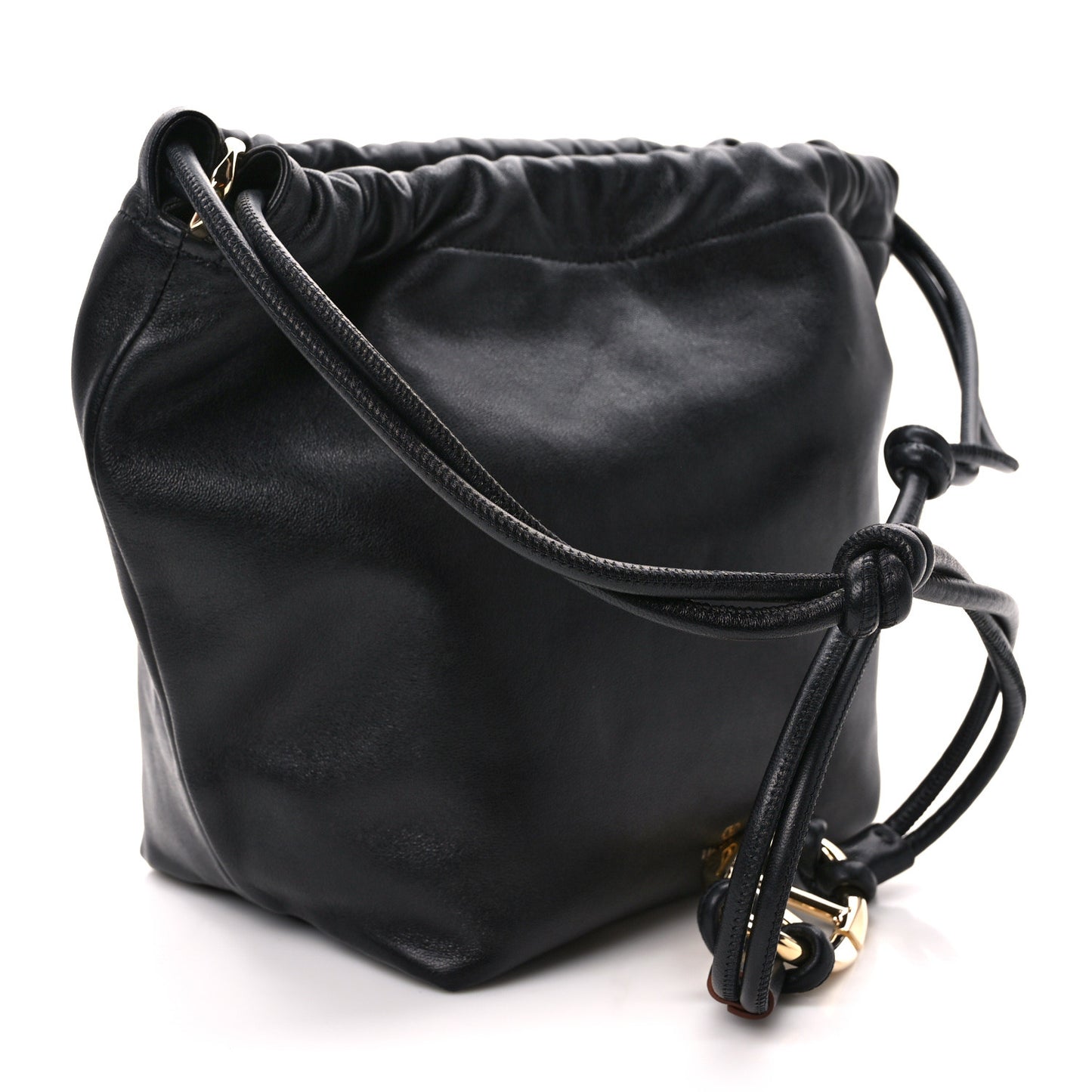 Nappa Vlogo Pouf Pouch Black