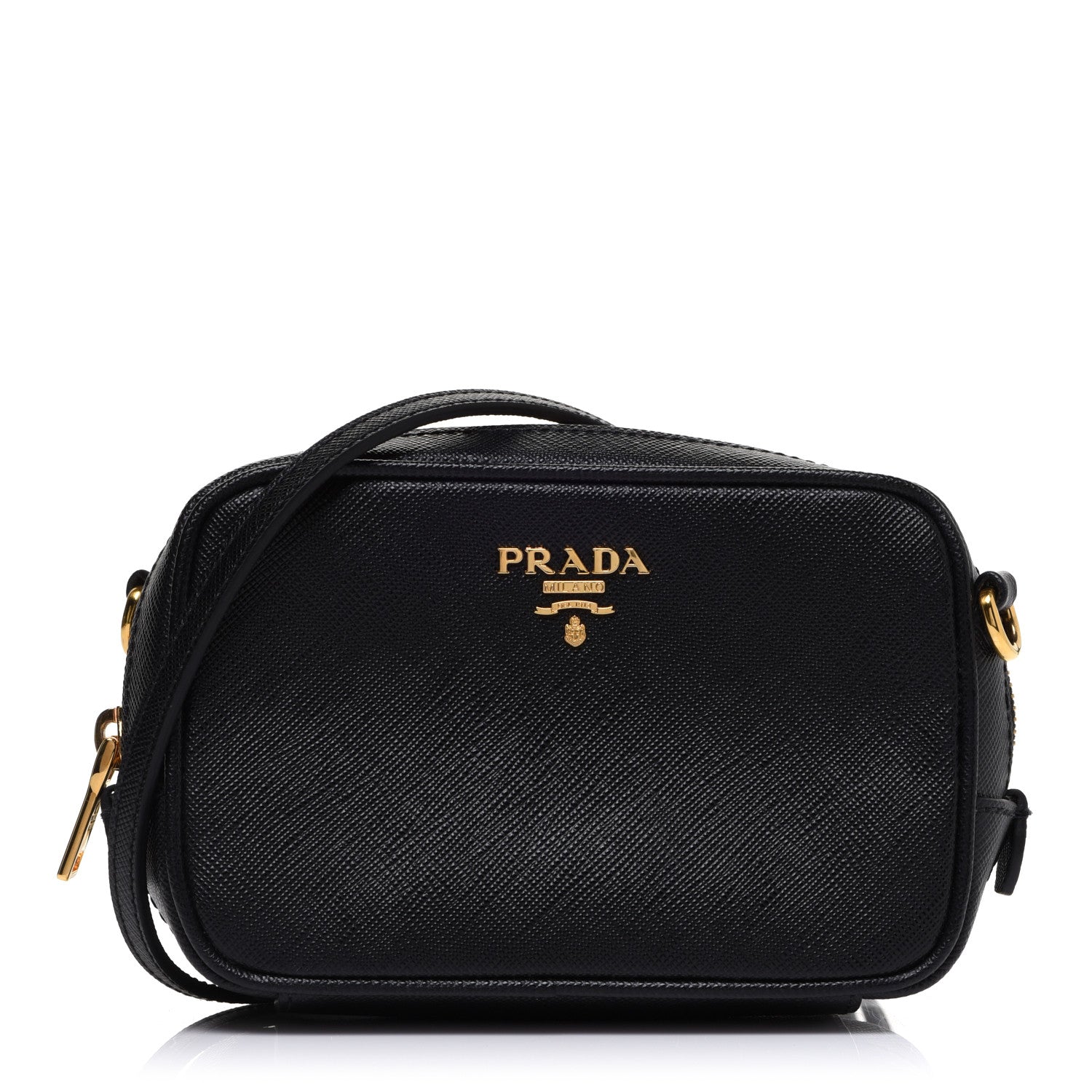Prada Saffiano Lux Small Camera Crossbody Bag Black 1041550