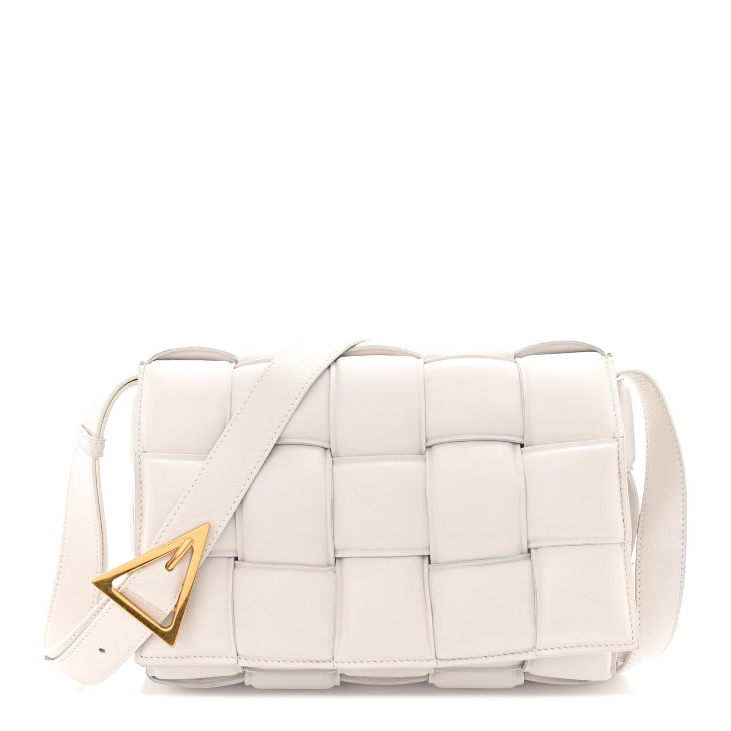 Nappa Maxi Intreccio Padded Cassette Crossbody Bag Chalk
