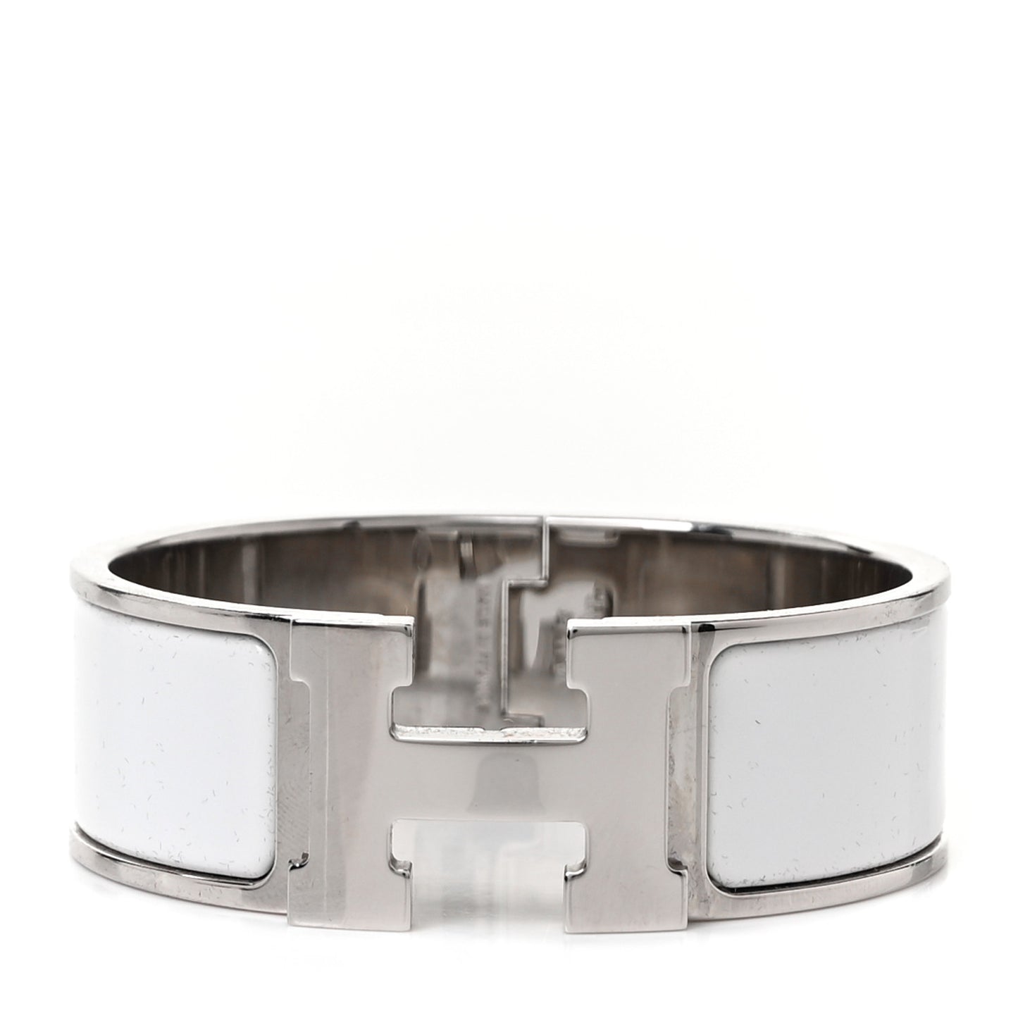 Enamel Wide Clic Clac H Bracelet PM White