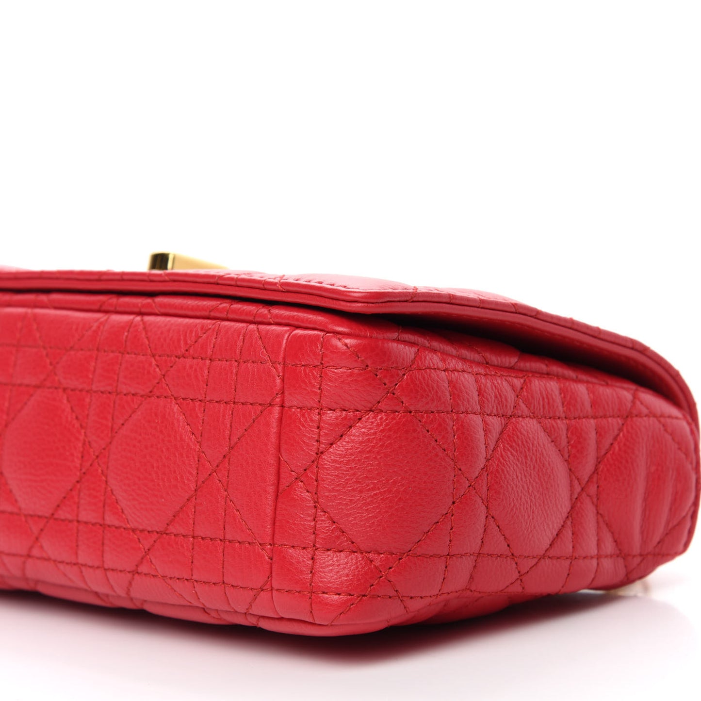 Calfskin Cannage Small Caro Bag Raspberry