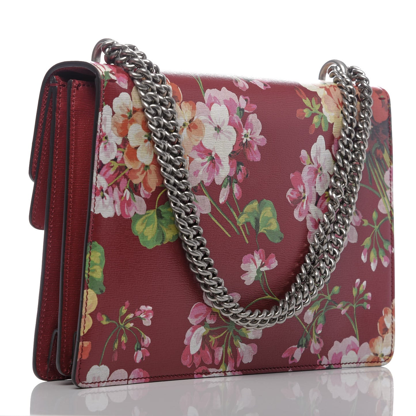 Calfskin Blooms Print Medium Dionysus Shoulder Bag Romantic Cherry Multicolor