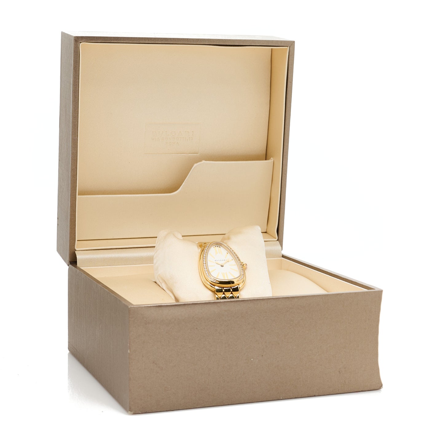 18K Yellow Gold Diamond Bezel 33mm Serpenti Seduttori Quartz Watch