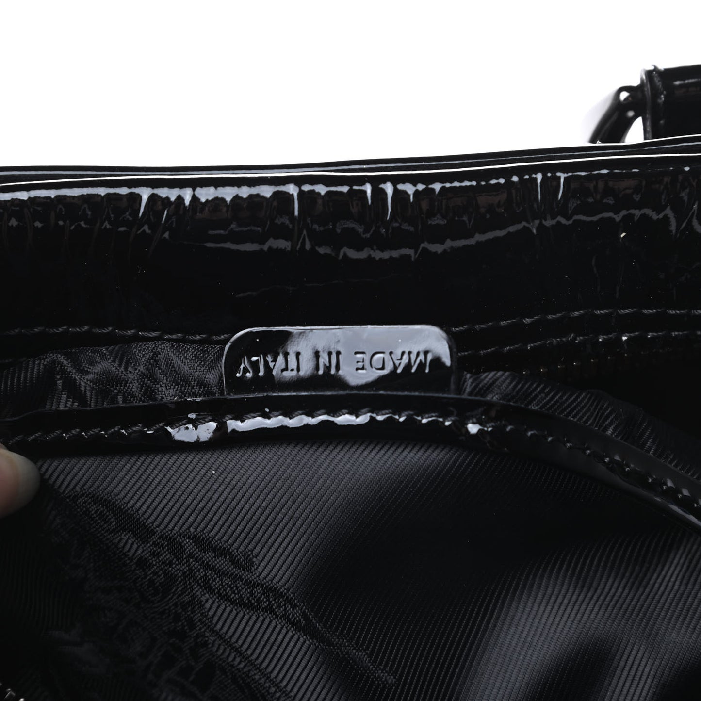 Prorsum Perforated Patent Calfskin Knight Satchel Black