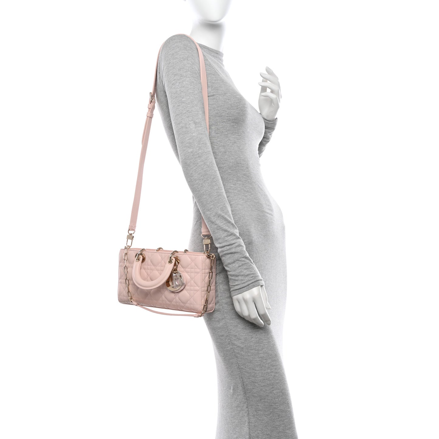 Lambskin Cannage Medium Lady D-Joy Light Pink
