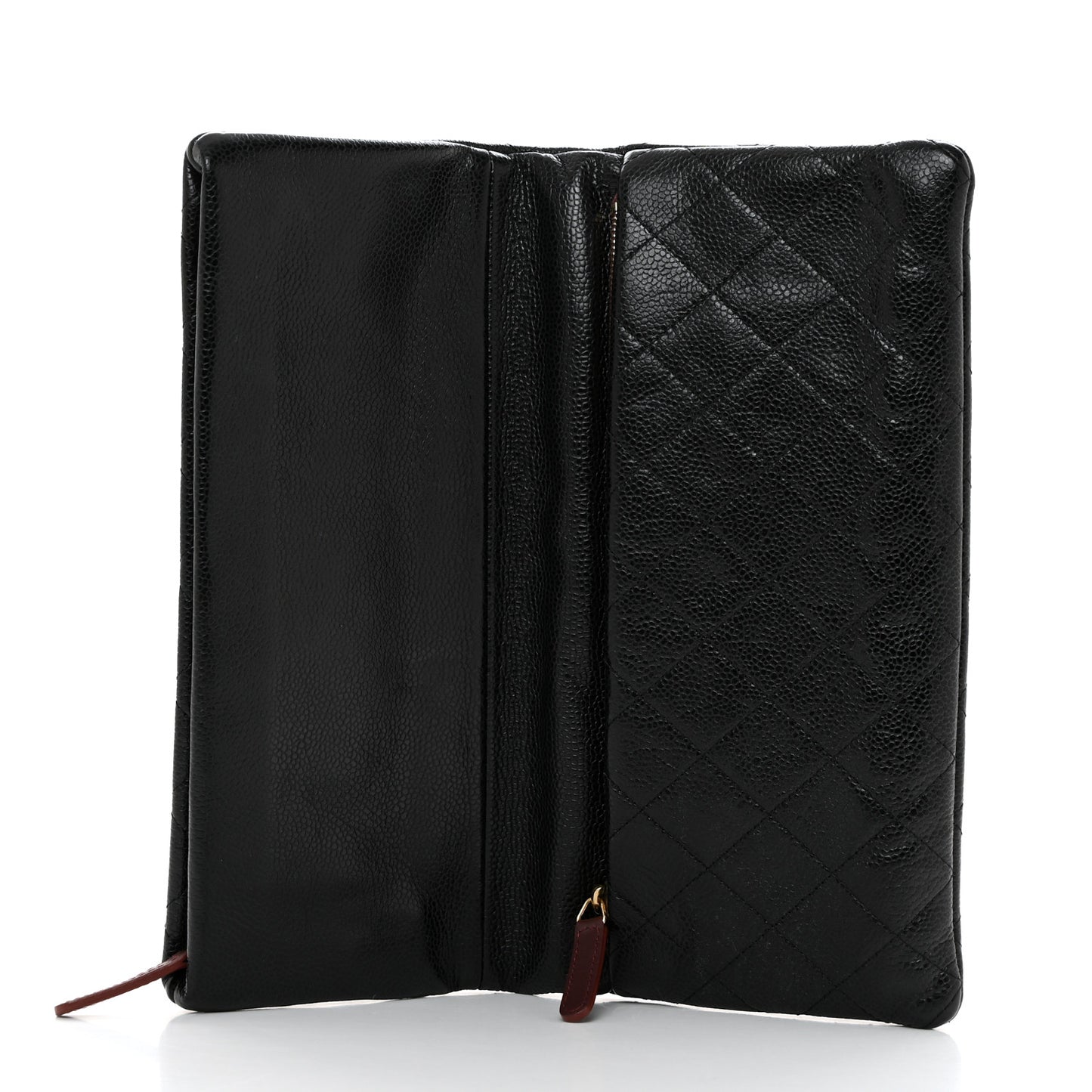 Caviar Quilted CC Beauty Clutch Black