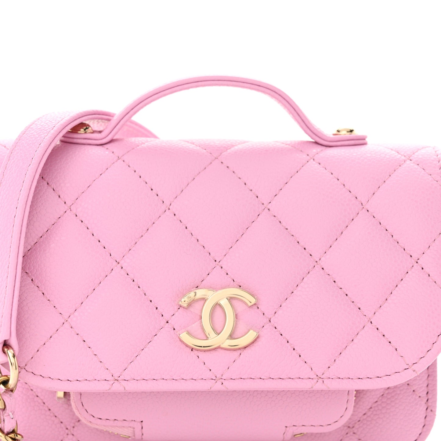 Caviar Quilted Business Affinity Clutch With Chain Flap Lilac