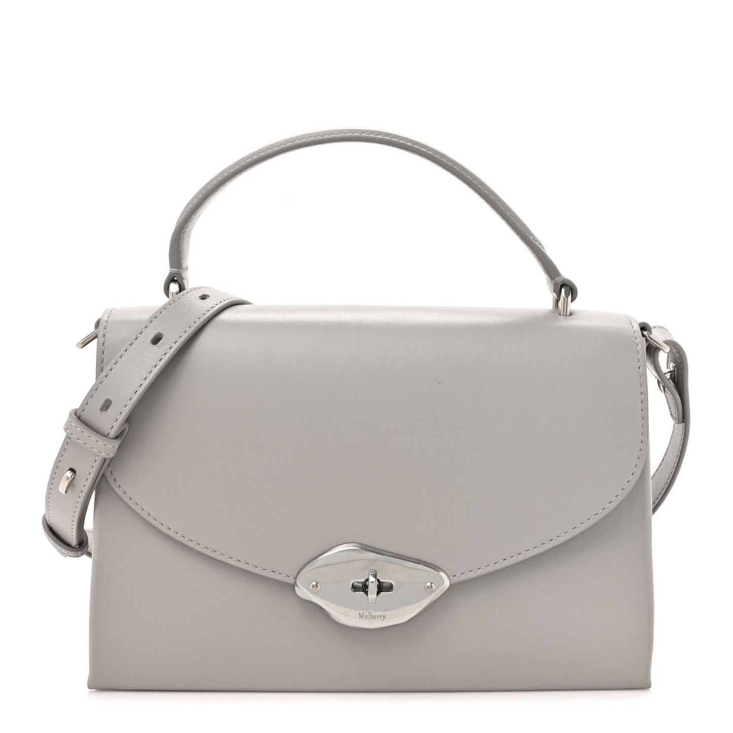 High Gloss Calfskin Lana Top Handle Pale Grey