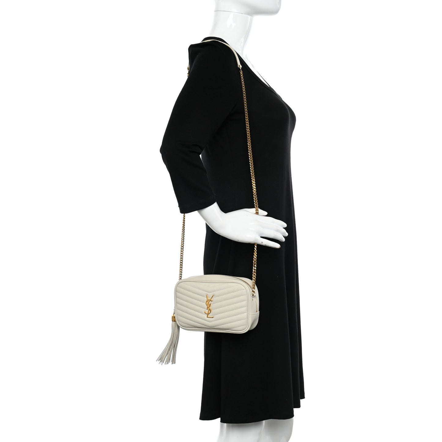 Grain De Poudre Matelasse Monogram Mini Lou Camera Bag Crema Soft
