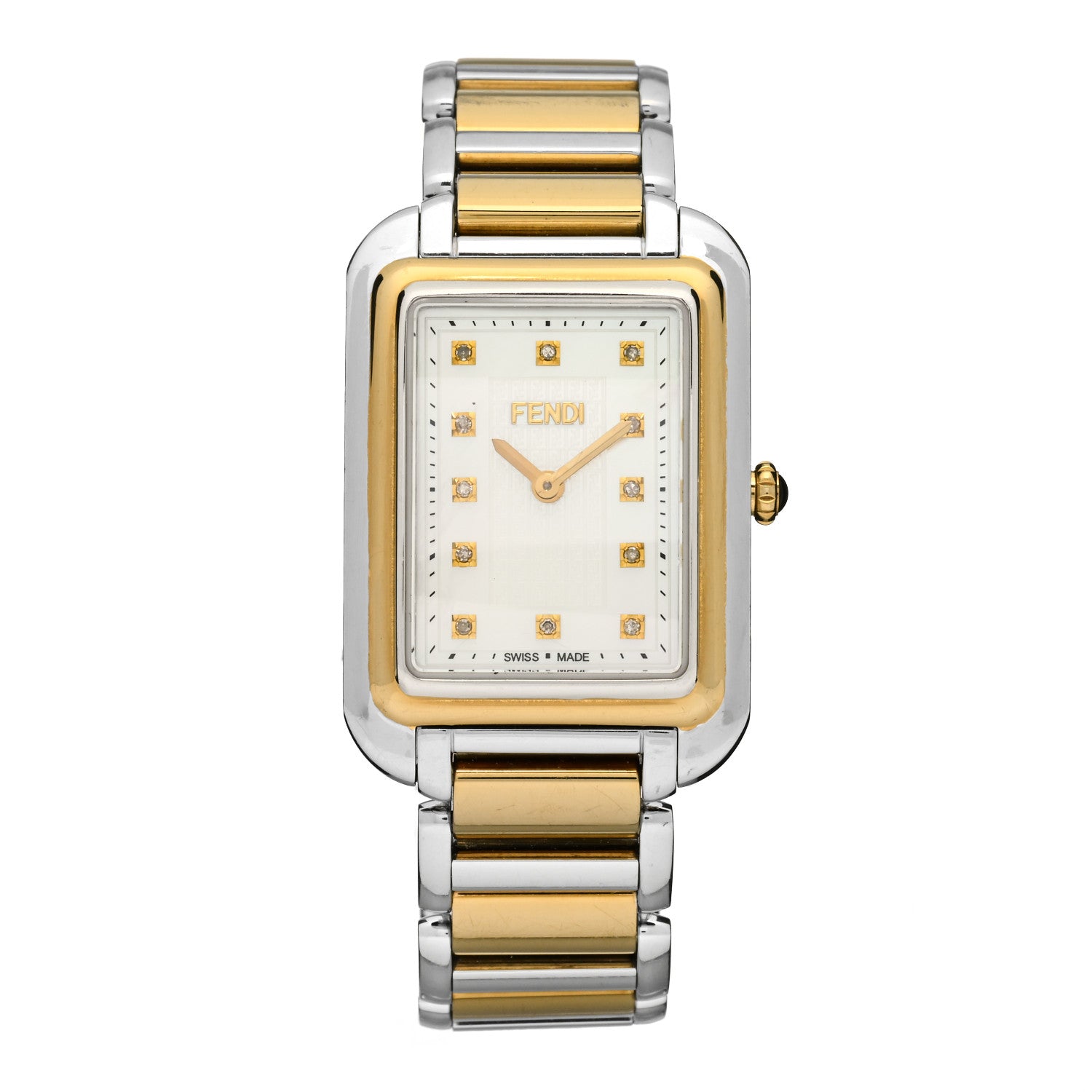 値下げ FENDI ペアウォッチ ゴールド ホワイト Fendi Stainless Steel Diamond Mother of Pearl 25mm Classico