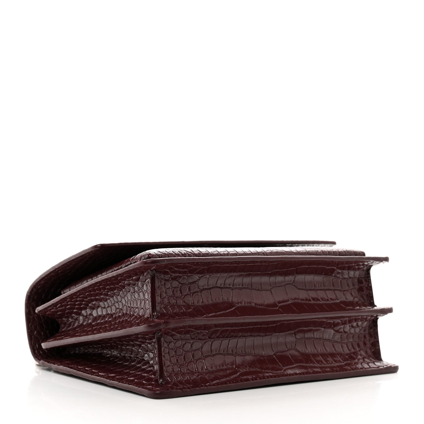 Calfskin Crocodile Embossed Medium Monogram Sunset Rouge Legion