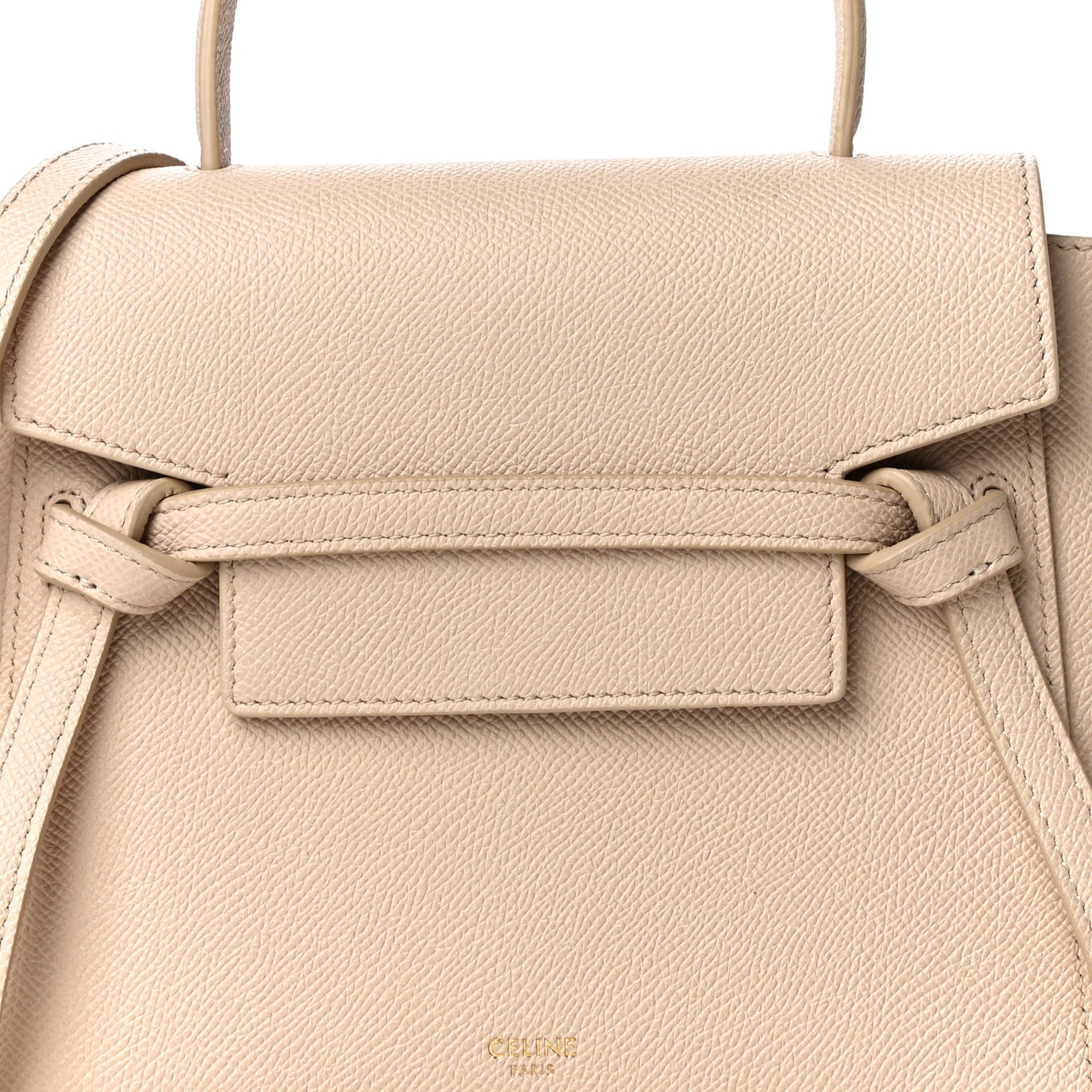 Grained Calfskin Nano Belt Bag Powder