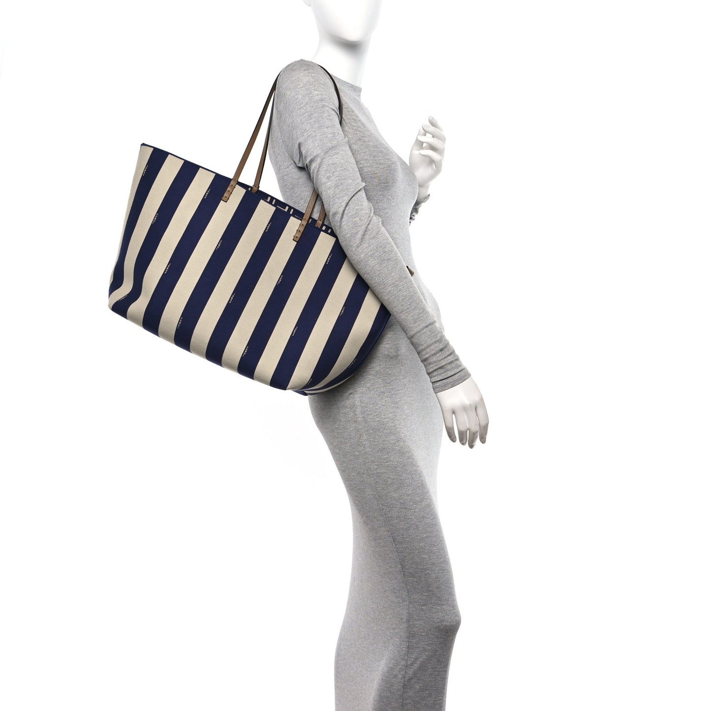 Pequin Vitello Reversible Large Shopping Tote Midnight Blue