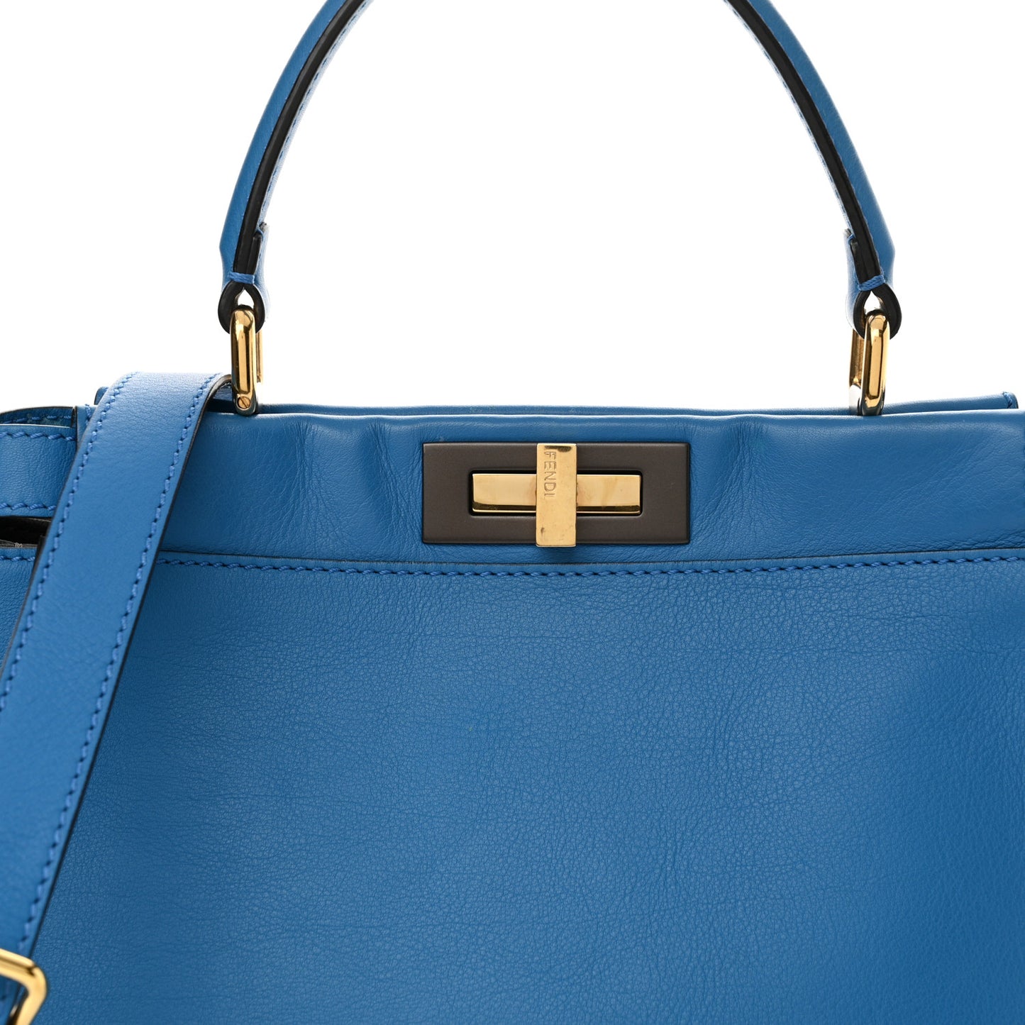 Vitello Seta Medium Peekaboo Iconic Satchel Blue Royal