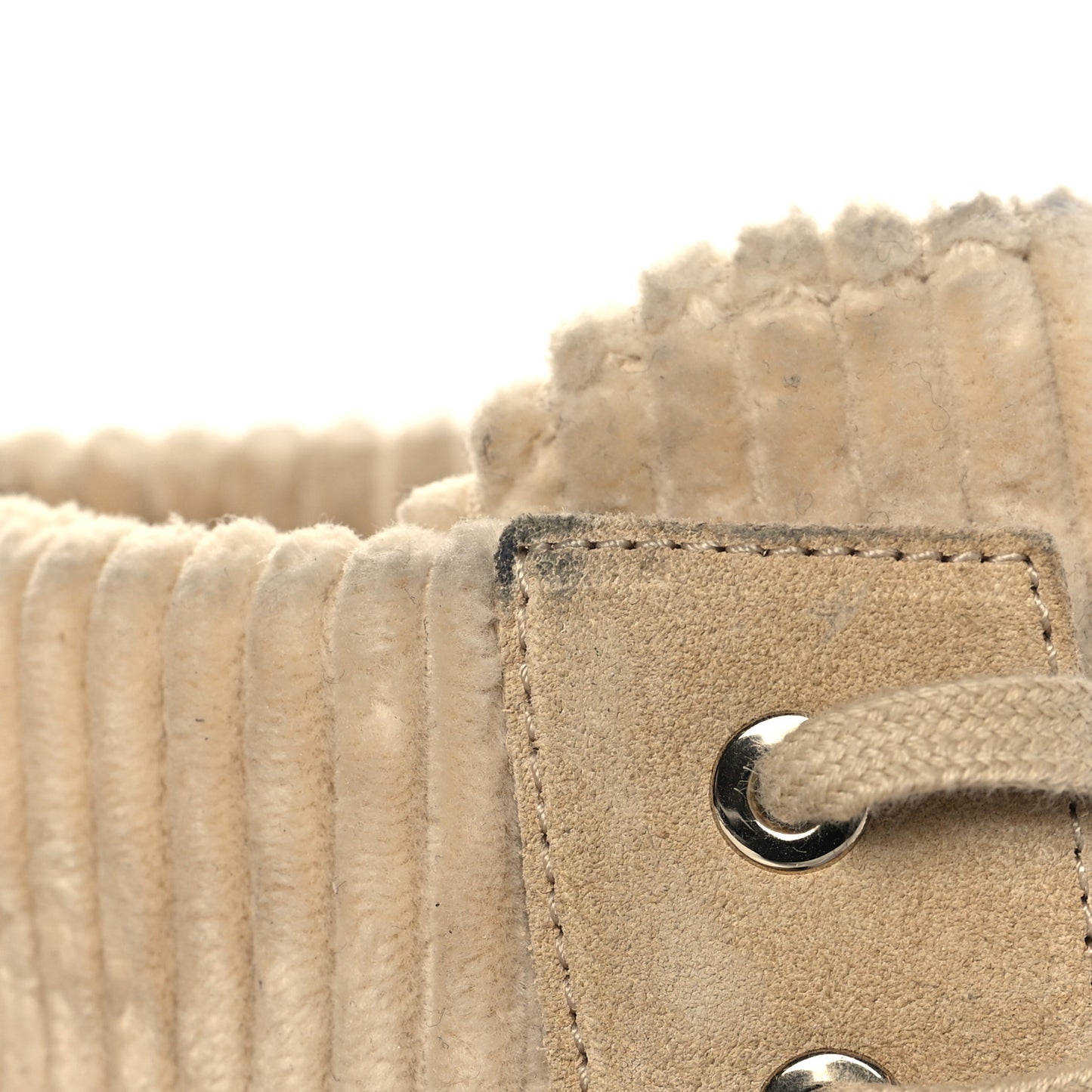 Suede Calfskin Velvet Quilted CC Combat Boots 41 Beige Black