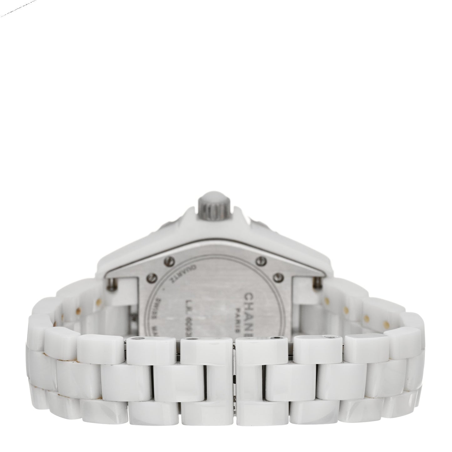 Stainless Steel Ceramic Diamond Pave Bezel 33mm J12 Quartz Watch White