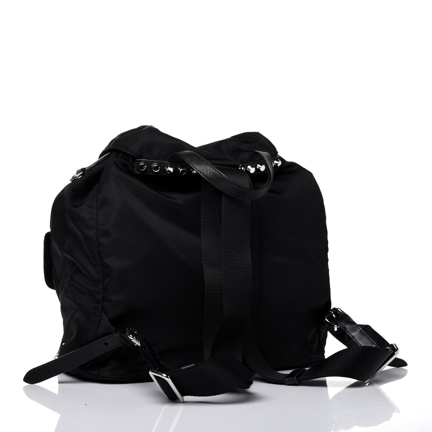 Nylon New Vela Studded Backpack Black