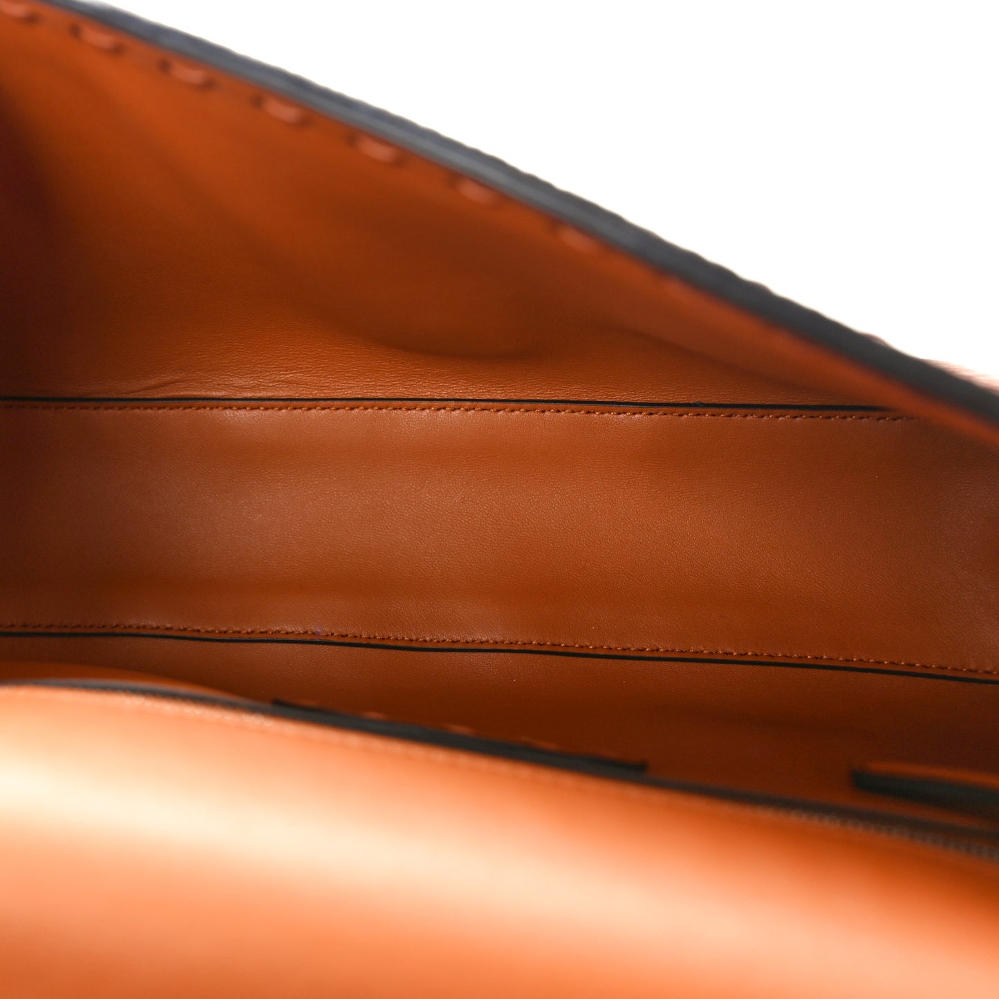 Cuoio Roma Sellerissima Nappa Sintetica Tape Stitch Baguette Brandy