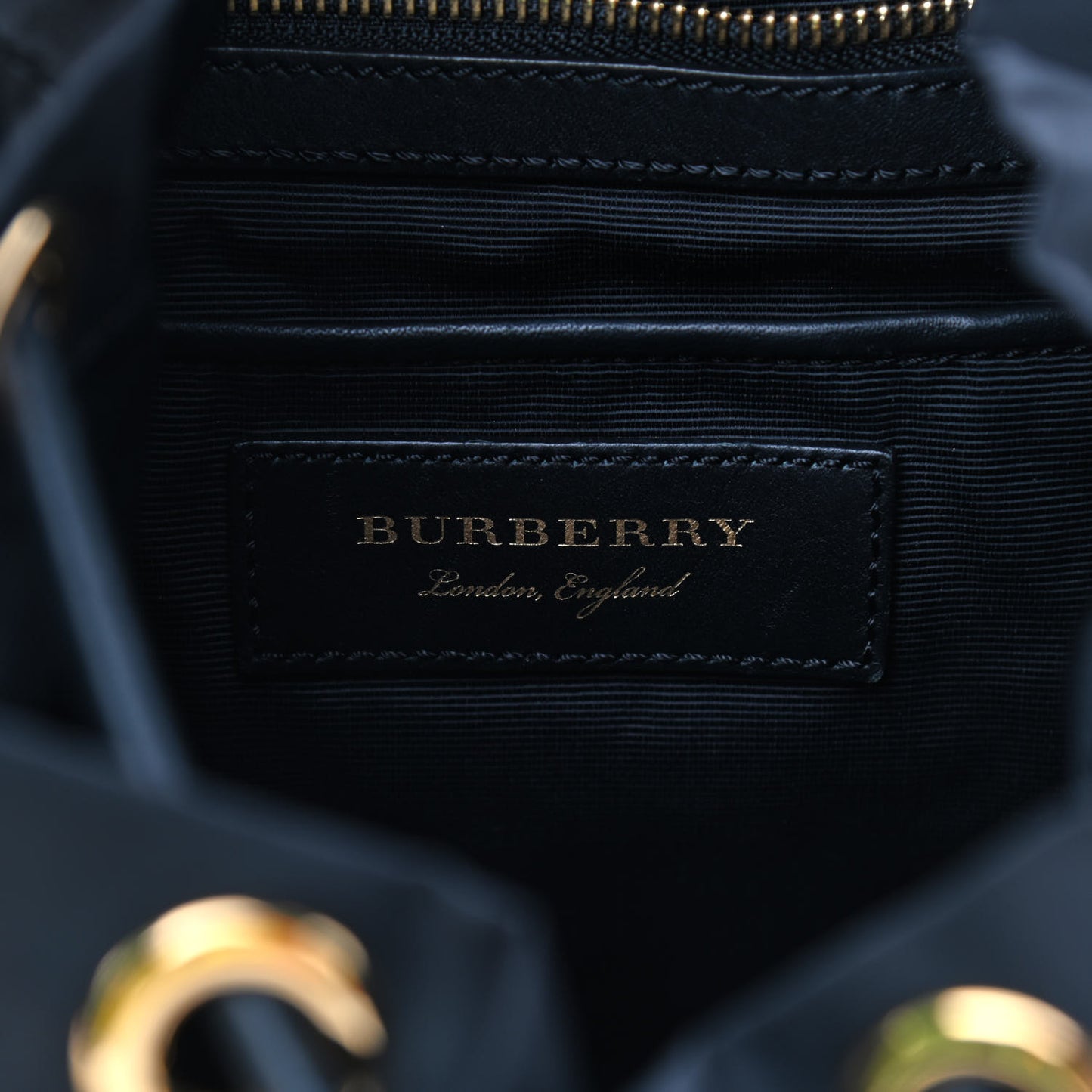 Nylon Medium Rucksack Runway Backpack Black Gold