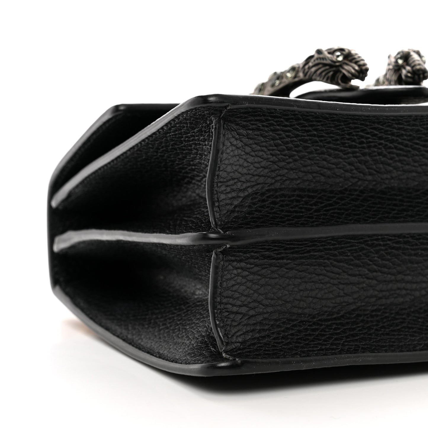 Dollar Calfskin Crystal Web Mini Dionysus Bamboo Top Handle Bag Black Black Diamond