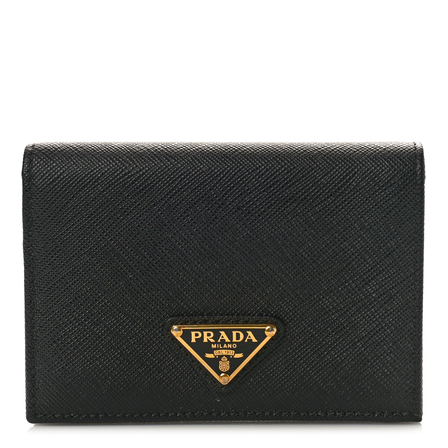 Saffiano Triangle Bi-Fold Wallet Black