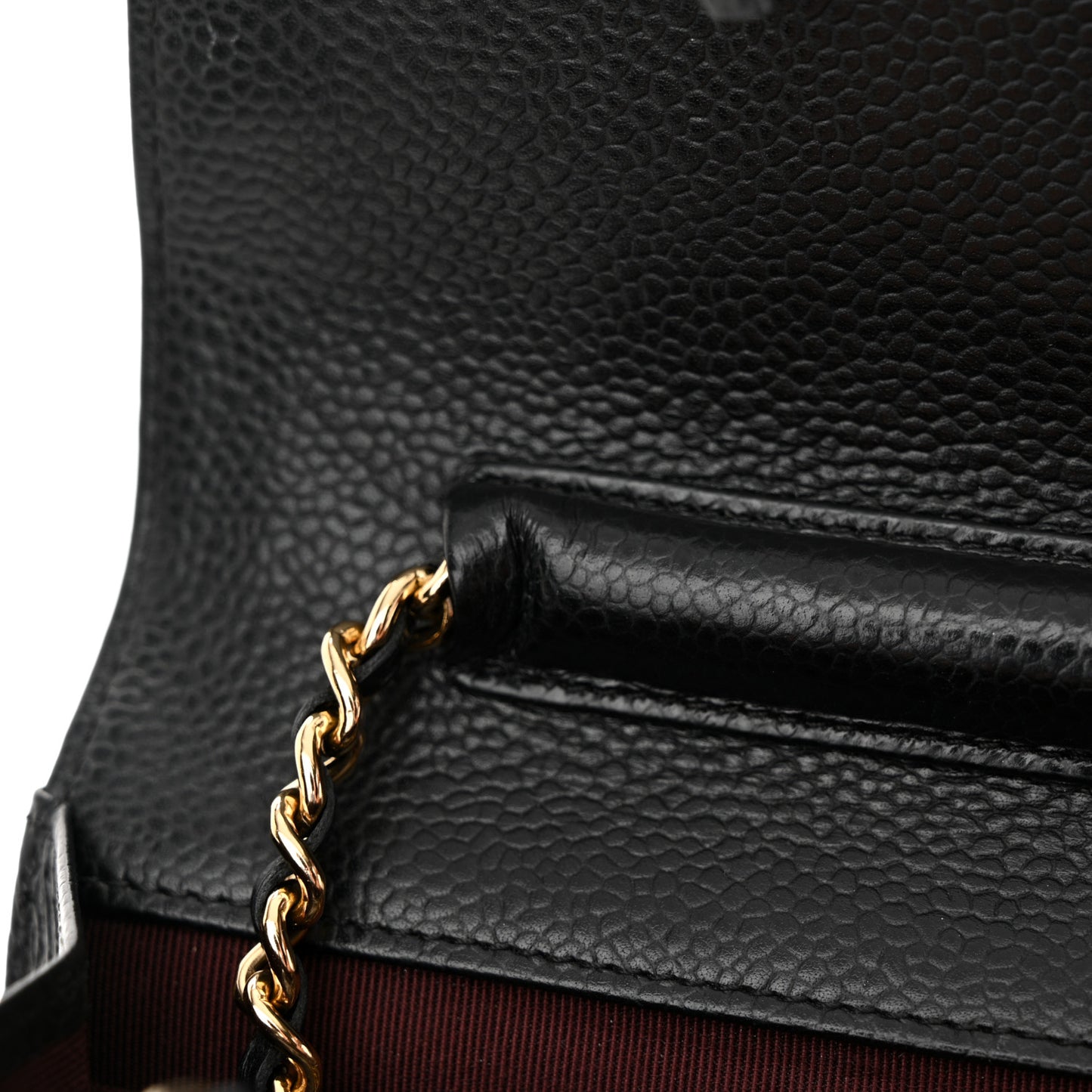 Caviar Quilted Wallet on Chain WOC Black