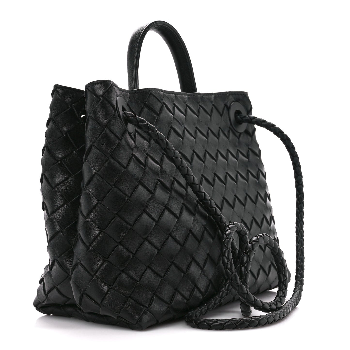 Nappa Intrecciato Small Andiamo Shoulder Bag Black