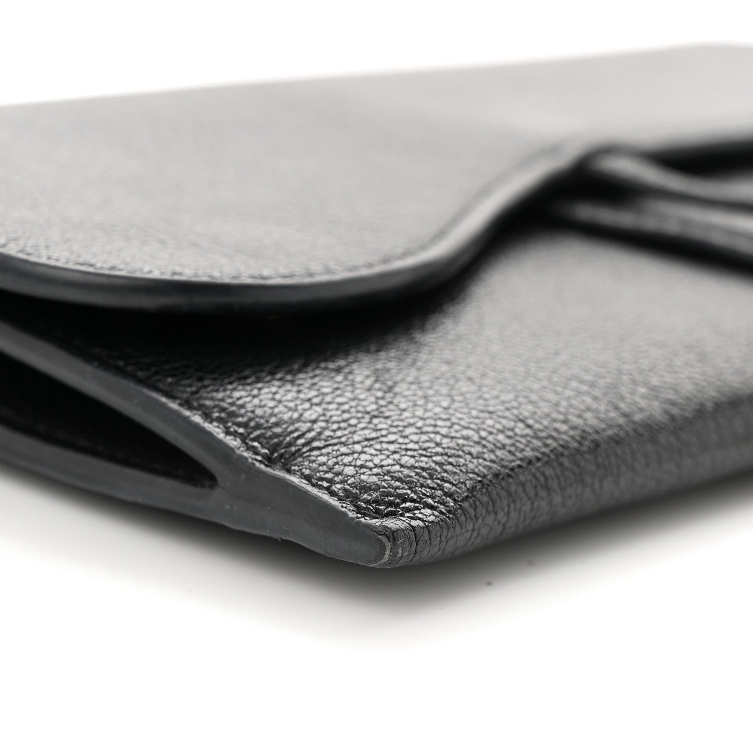 Christian Dior Goatskin Saddle Long Wallet With Chain Black 9 of 12