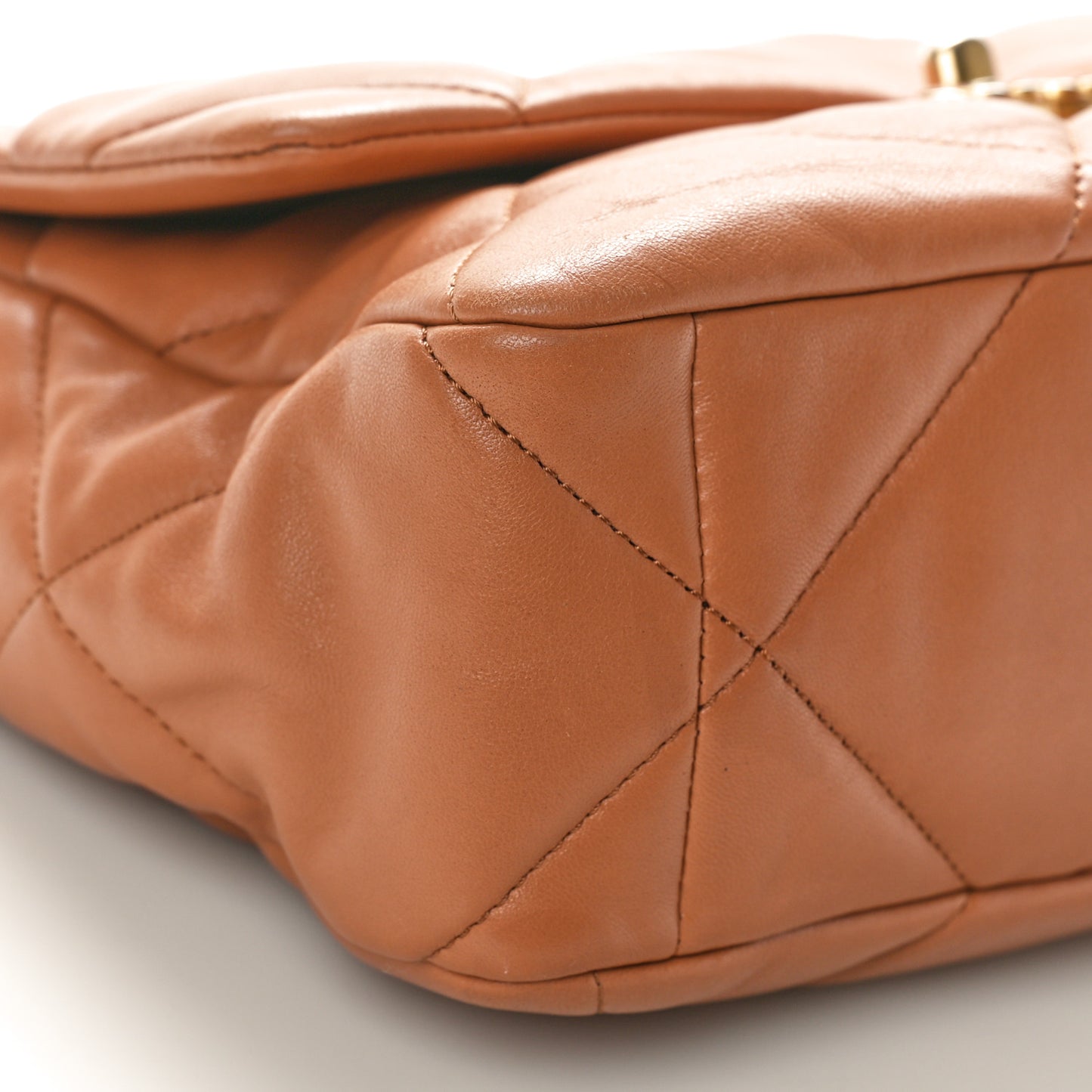 Lambskin Quilted Large Chanel 19 Flap Brown